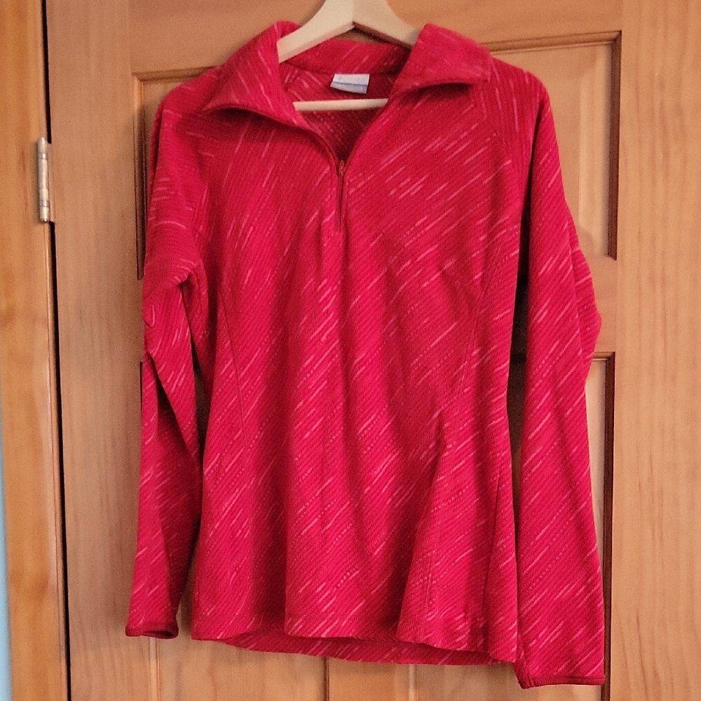 Columbia Women’s Glacial IV 1/4 Zip Fleece Pullover - Red/Pink Space Dye